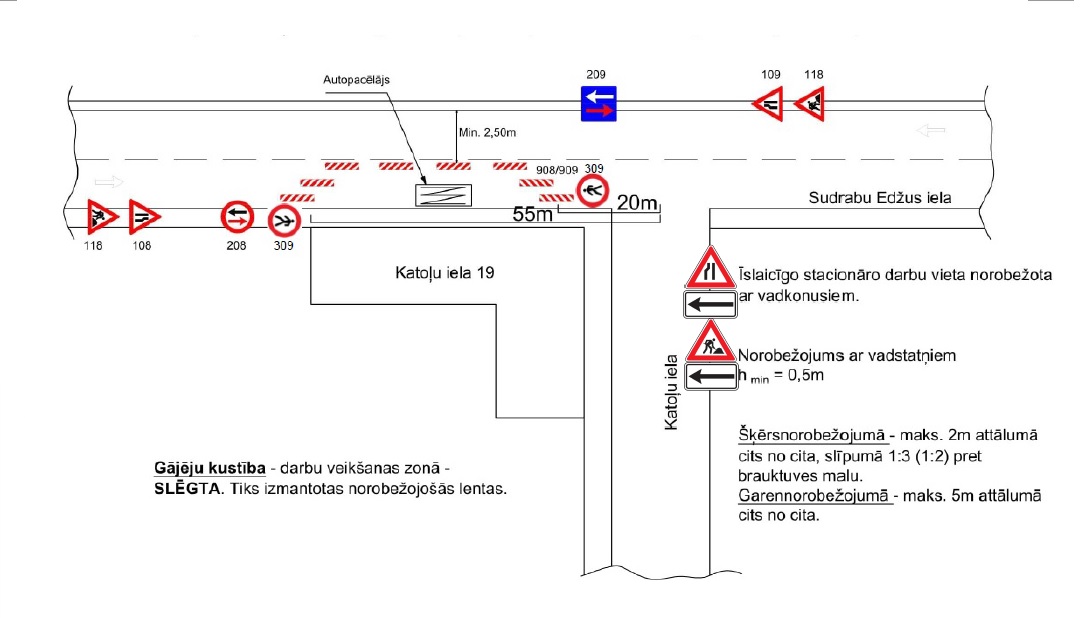 Satiksmes organizācijas shēma Sudrabu Edžus ielā