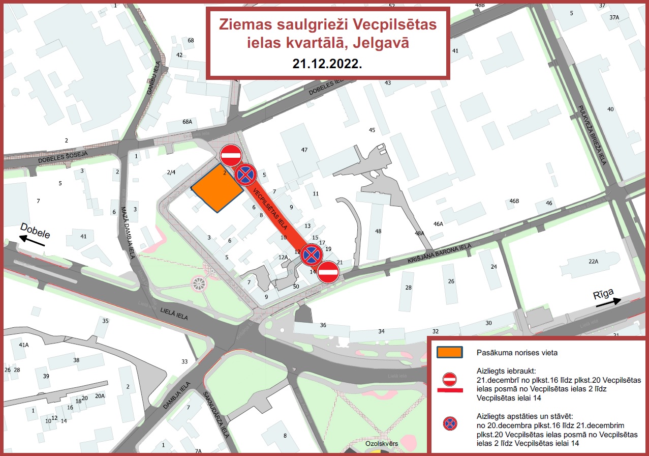 Satiksmes organizācija pasākuma "Ziemas saulgrieži vecpilsētā" laikā