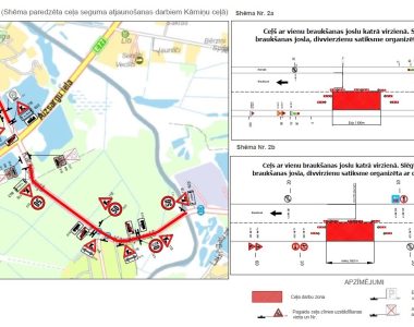 Satiksmes organizācijas shēma Kārniņu ceļā