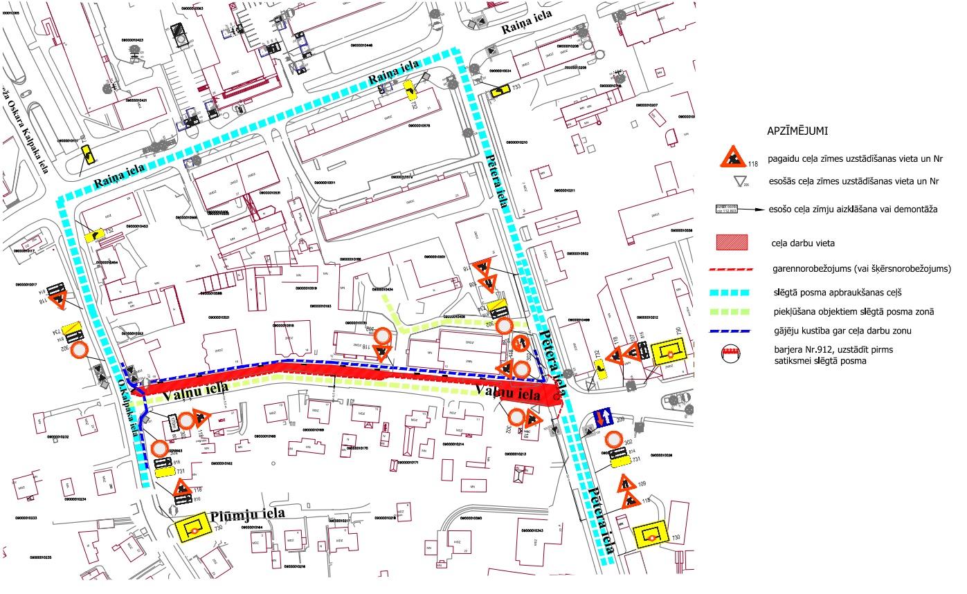 Satiksmes organizācijas shēma Vaļņu ielā
