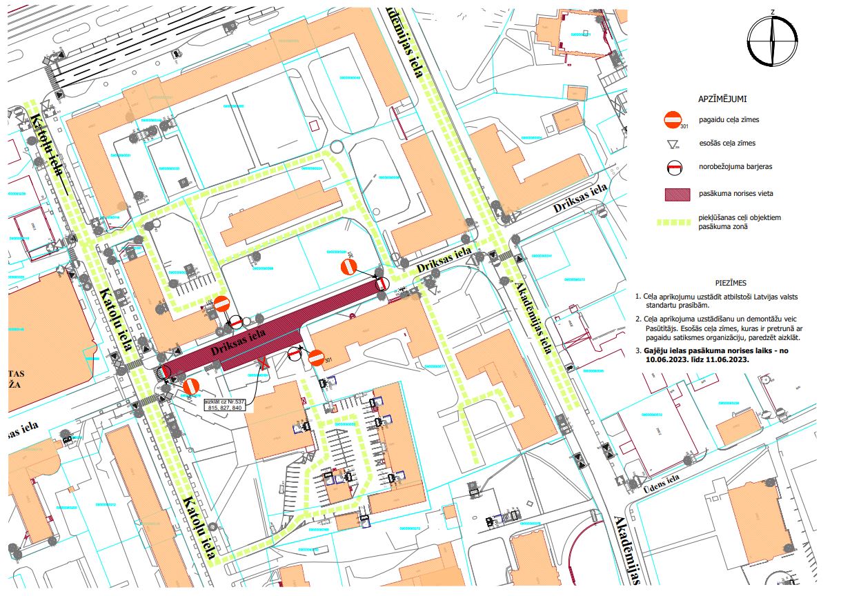 Driksas ielas satiksmes shēma.