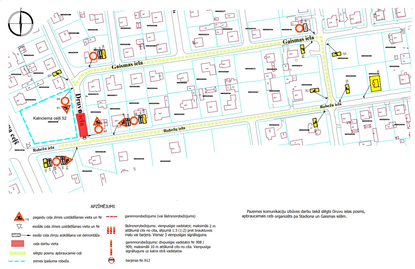 Satiksmes organizācijas shēma Druvu ielā
