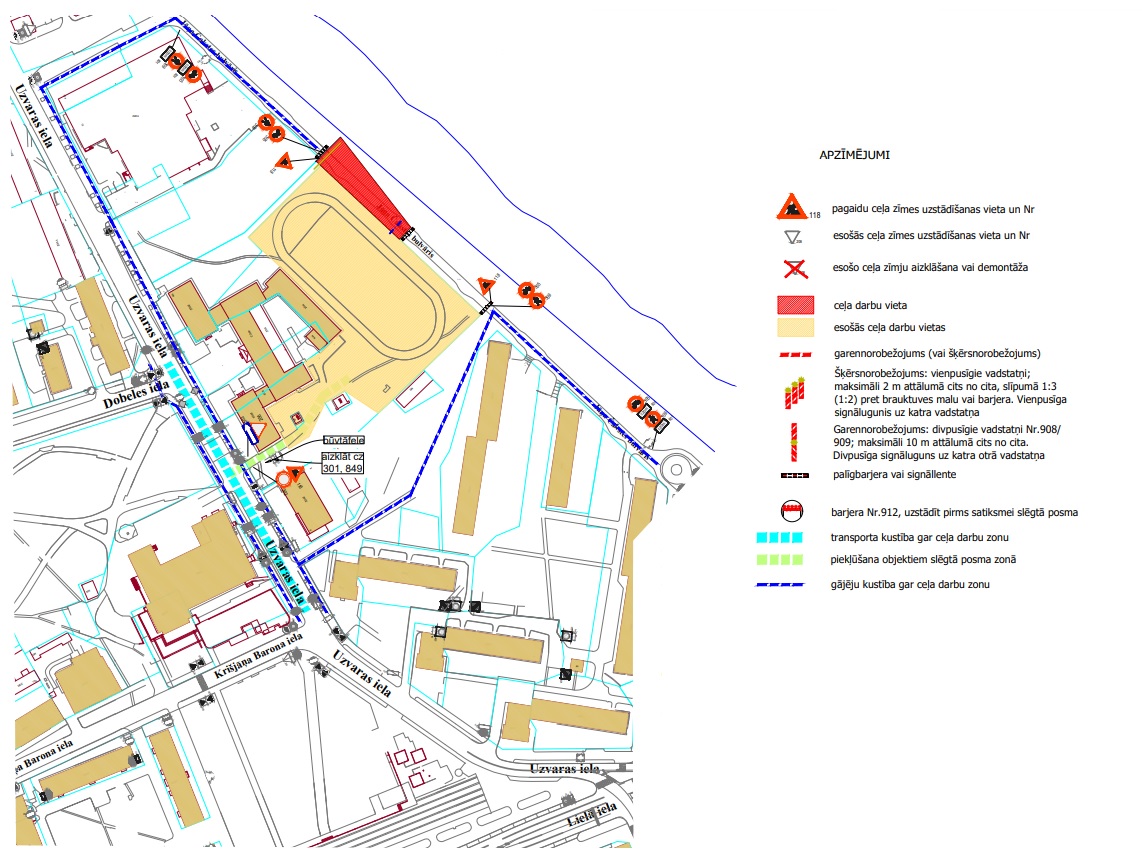 Satiksmes organizācijas shēma Jāņa Čakstes bulvārī
