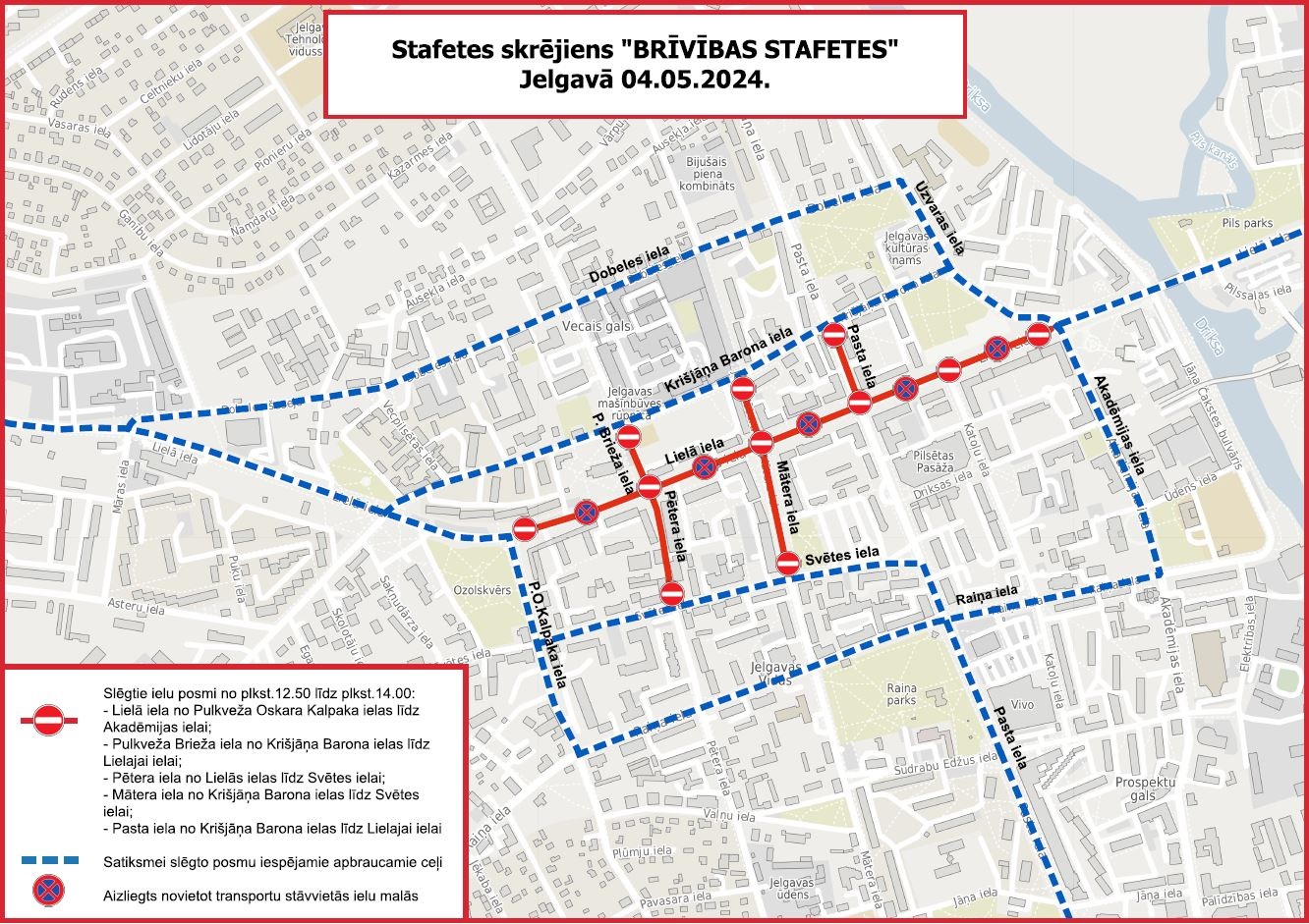 Satiksmes organizācija Stafetes skrējiena laikā