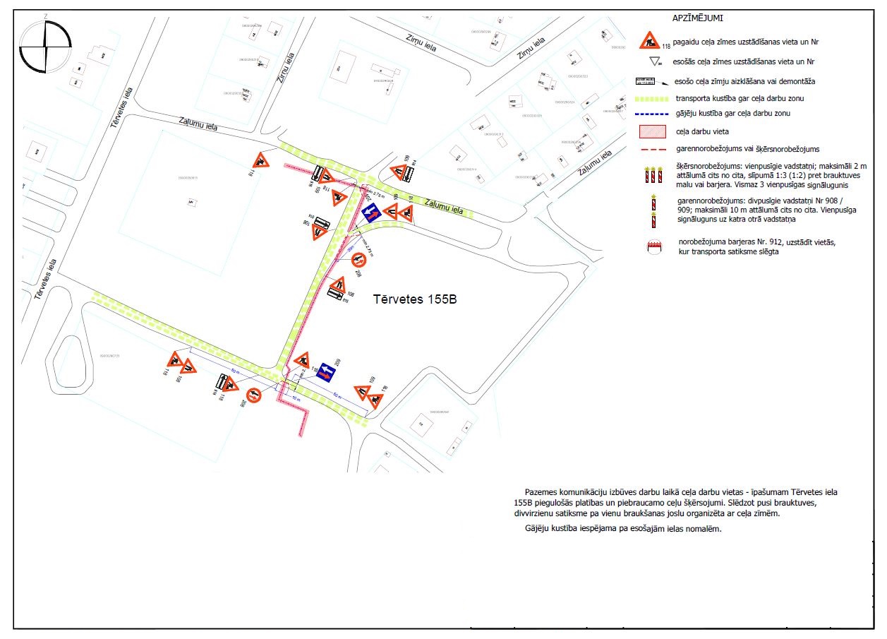 Satiksmes organizācijas shēma Zaļumu ielā
