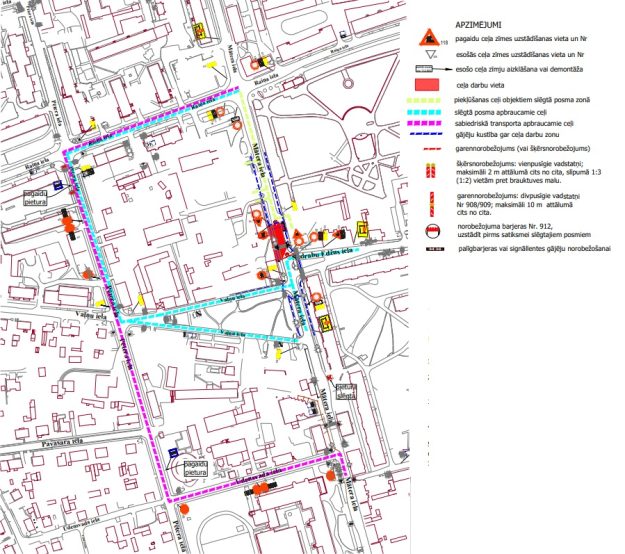 MATERA_iela Satiksmes organizācijas shēma Mātera ielā