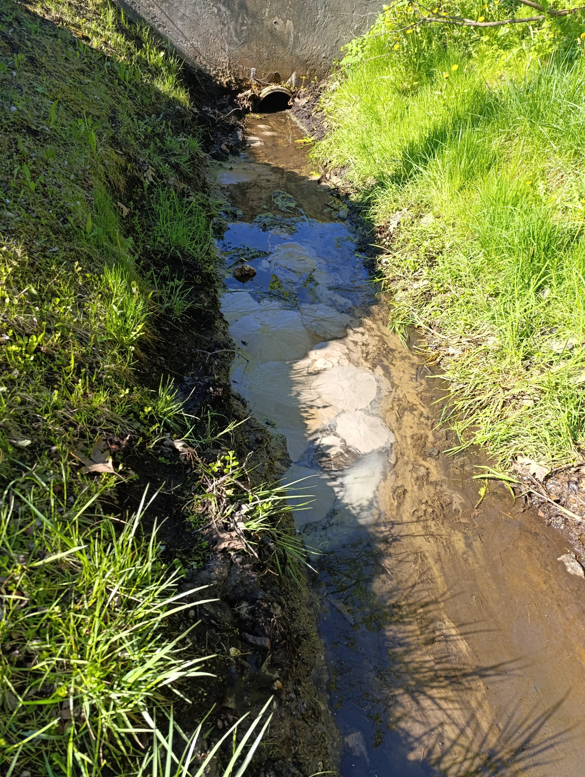 Plūstošās smiltis grāvī