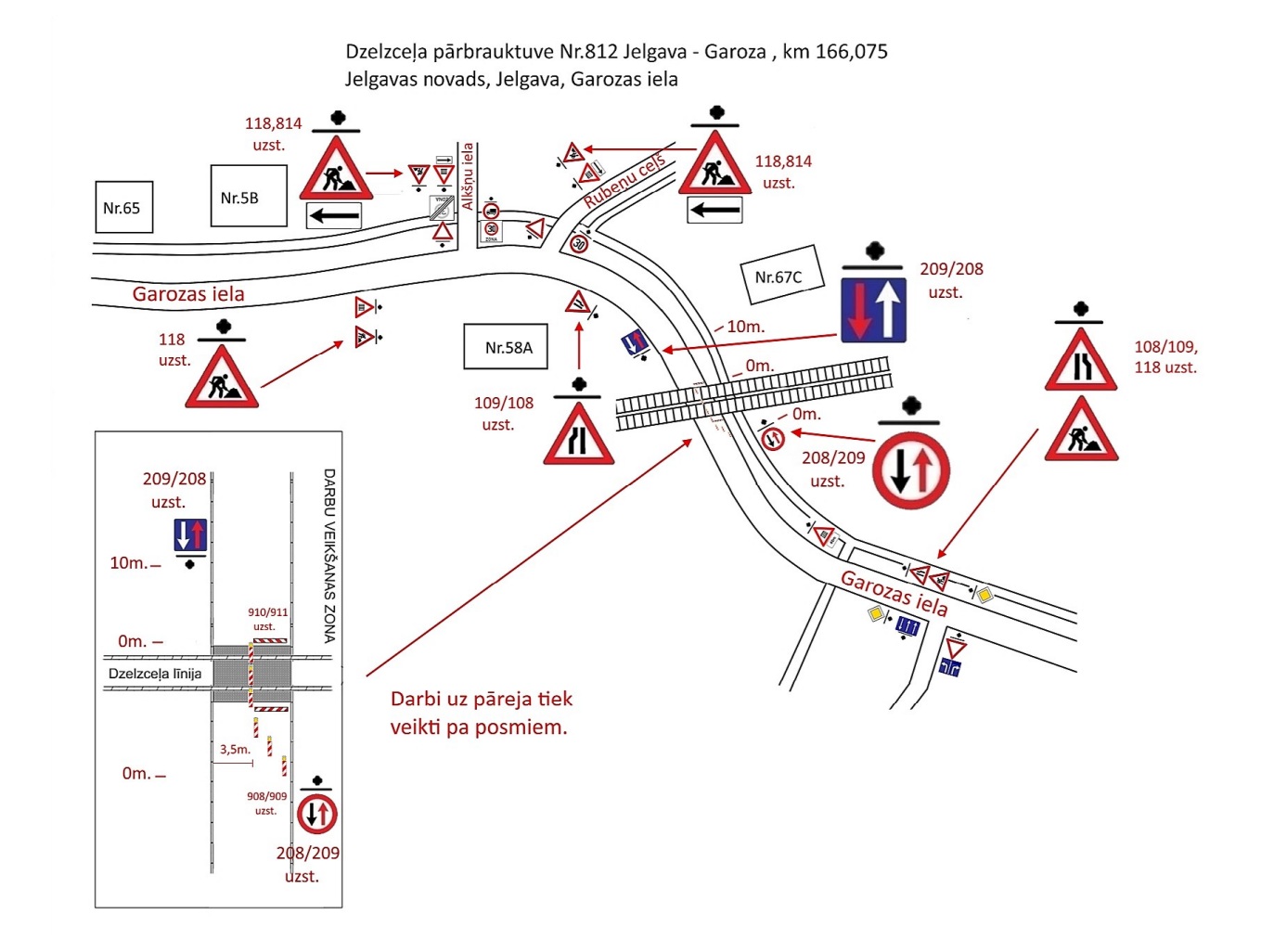 Satiksmes organizācijas shēma Garozas ielā