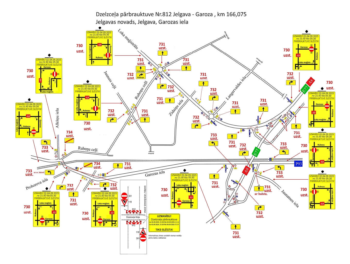 Satiksmes organizācijas shēma Garozas ielā