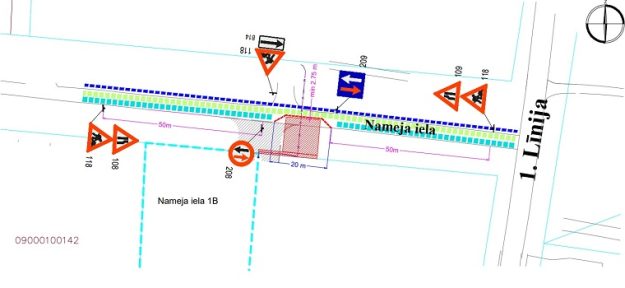 Nameja_iela_small Satiksmes organizācijas shēma Nameja ielā