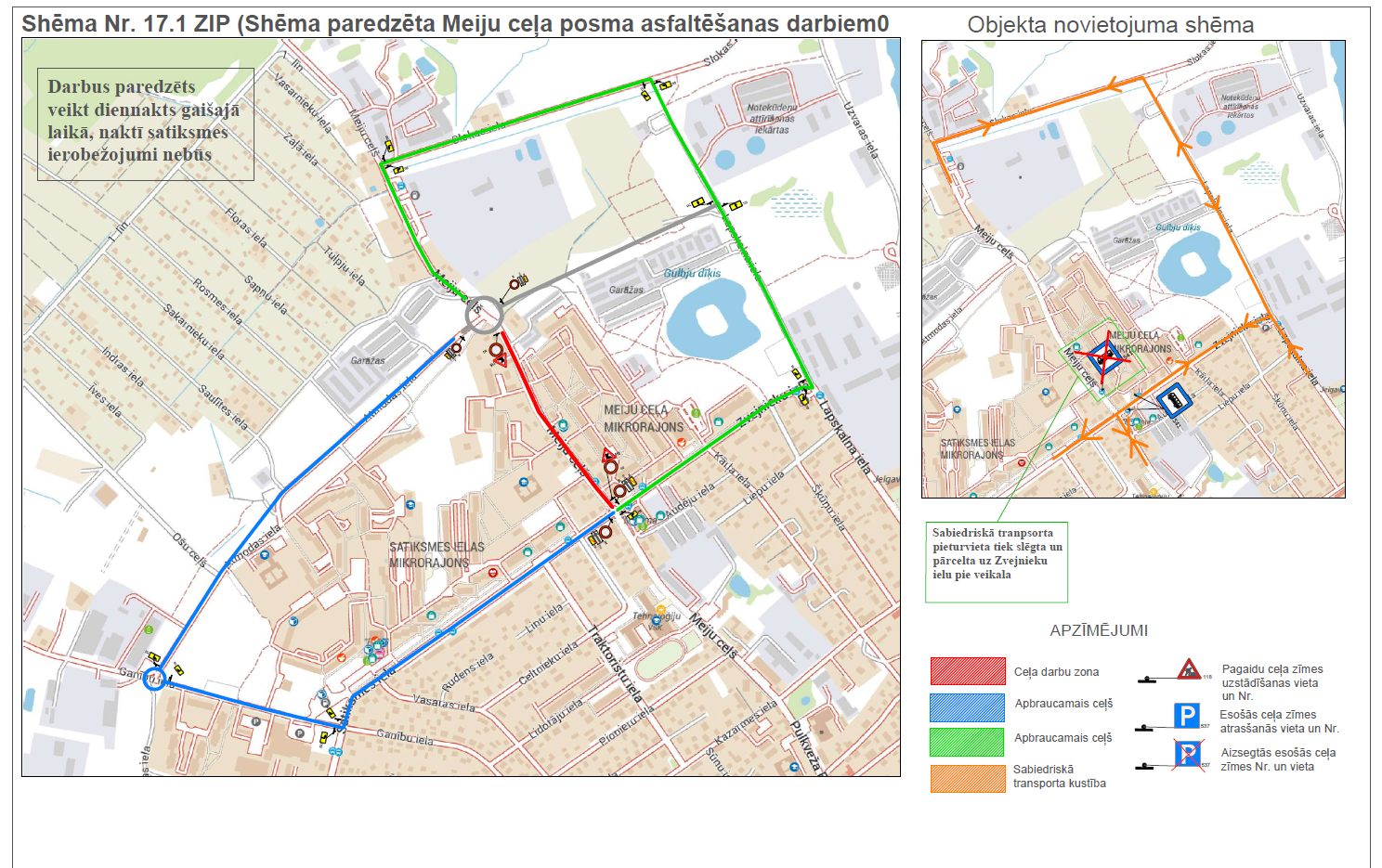 Meiju ceļa asfaltēšanas shēma