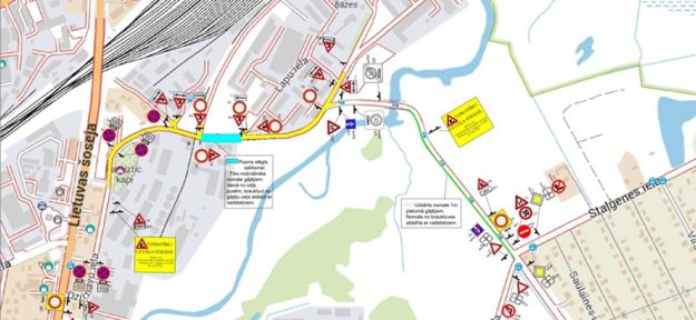 Bauskas_Dzirnavu_shema_small Satiksmes organizācijas shēma Bauskas ielā