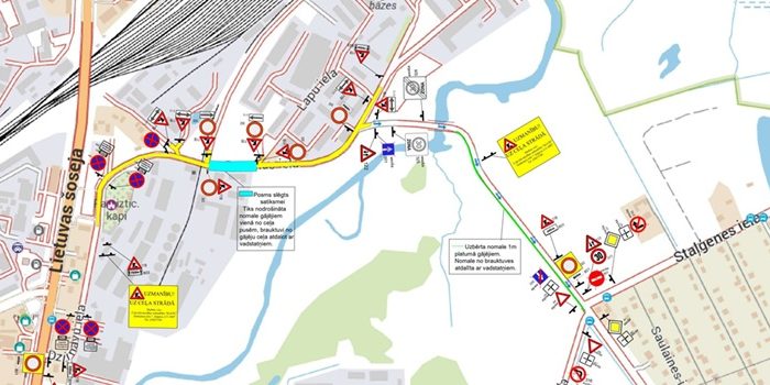 Satiksmes organizācijas shēma Bauskas ielā