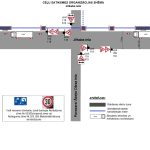Jēkaba ielas satiksmes shēma: kabeļu trases izbūve posmā Raiņa–Zirgu iela. Ātruma ierobežojums 30 km/h.