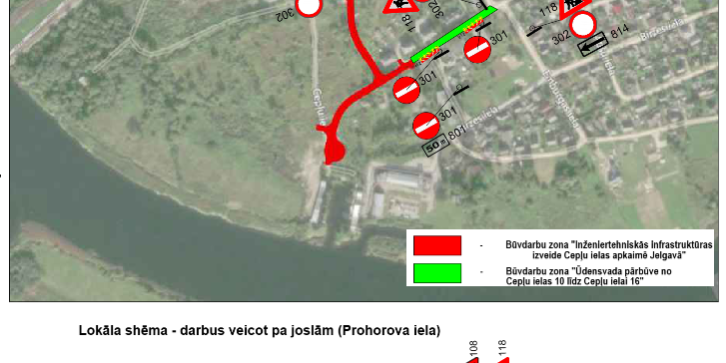 Satiksmes organizācijas shēma Cepļu ielā