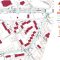 Satiksmes organizācijas shēma Māras ielā. Ceļa darbu zona Māras ielā. Satiksme organizēta ar pagaidu brīdinājuma, ātruma ierobežojuma, priekšrocības un apbraukšanas ceļa zīmēm, nodrošinot piekļuvi un gājēju kustību.