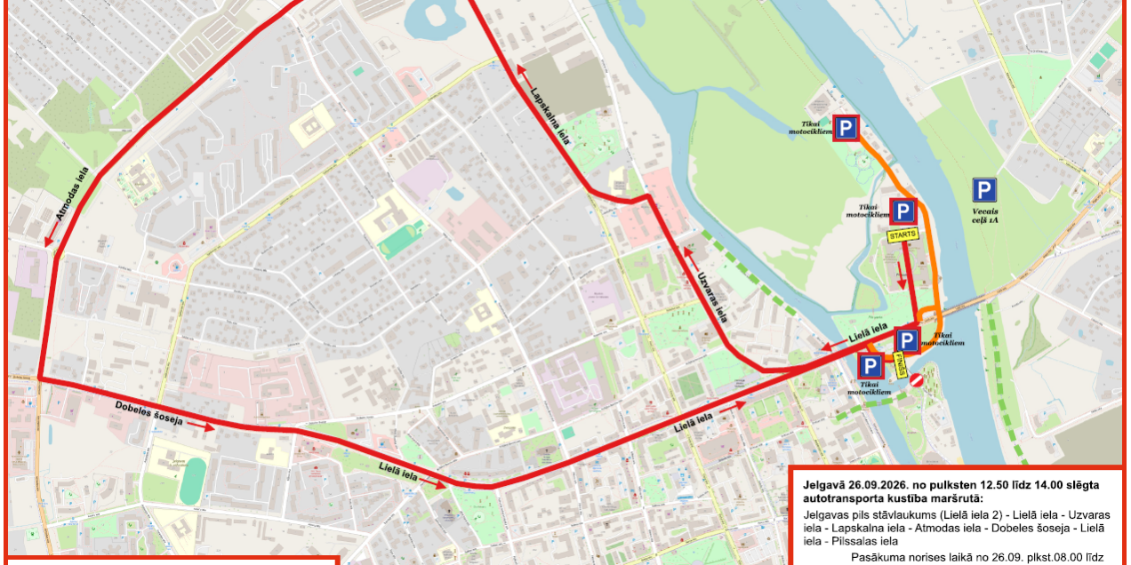 Latvijas motosezonas noslēguma pasākuma satiksmes organizācijas shēma